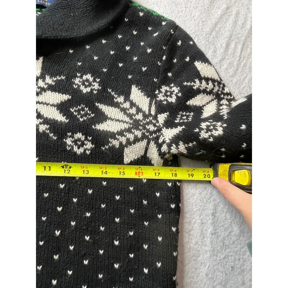 Polo Ralph Lauren Mens S Fair Isle Snowflake Shawl Collar Sweater cashmere blend